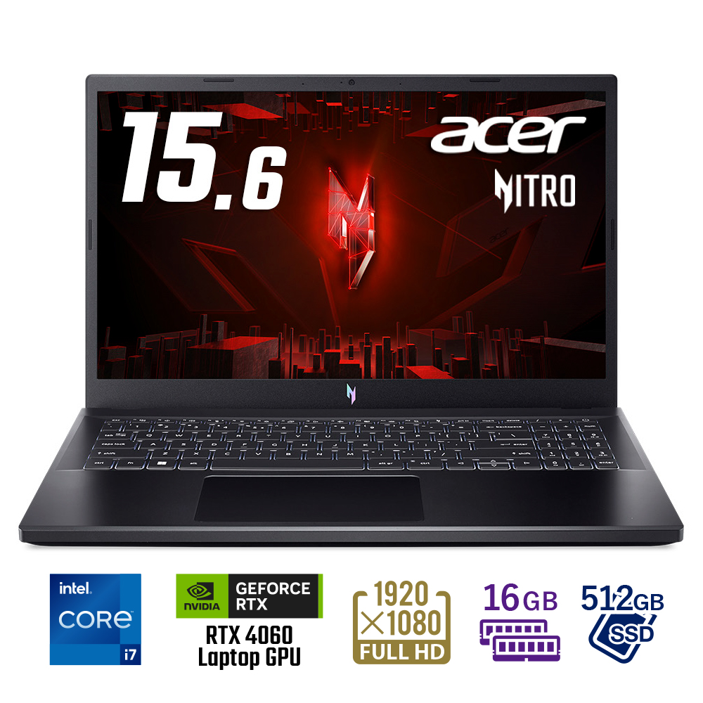 Acer ゲーミングノートパソコン Nitro V 15 GeForce RTX 4060 15.6インチ Core i7 16GBメモリー  512GB SSD フルHD 165Hz ANV15-51-N76Y46/6 : 4515777604772 : Acer Direct - 通販 -  Yahoo!ショッピング