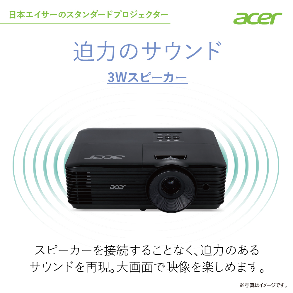 Acer公式 スタンダードプロジェクター X1328WH WXGA（1280×800） 4,500ANSIルーメン（標準） 手動フォーカス  HDMI1.4a 約2.8kg 2年保証