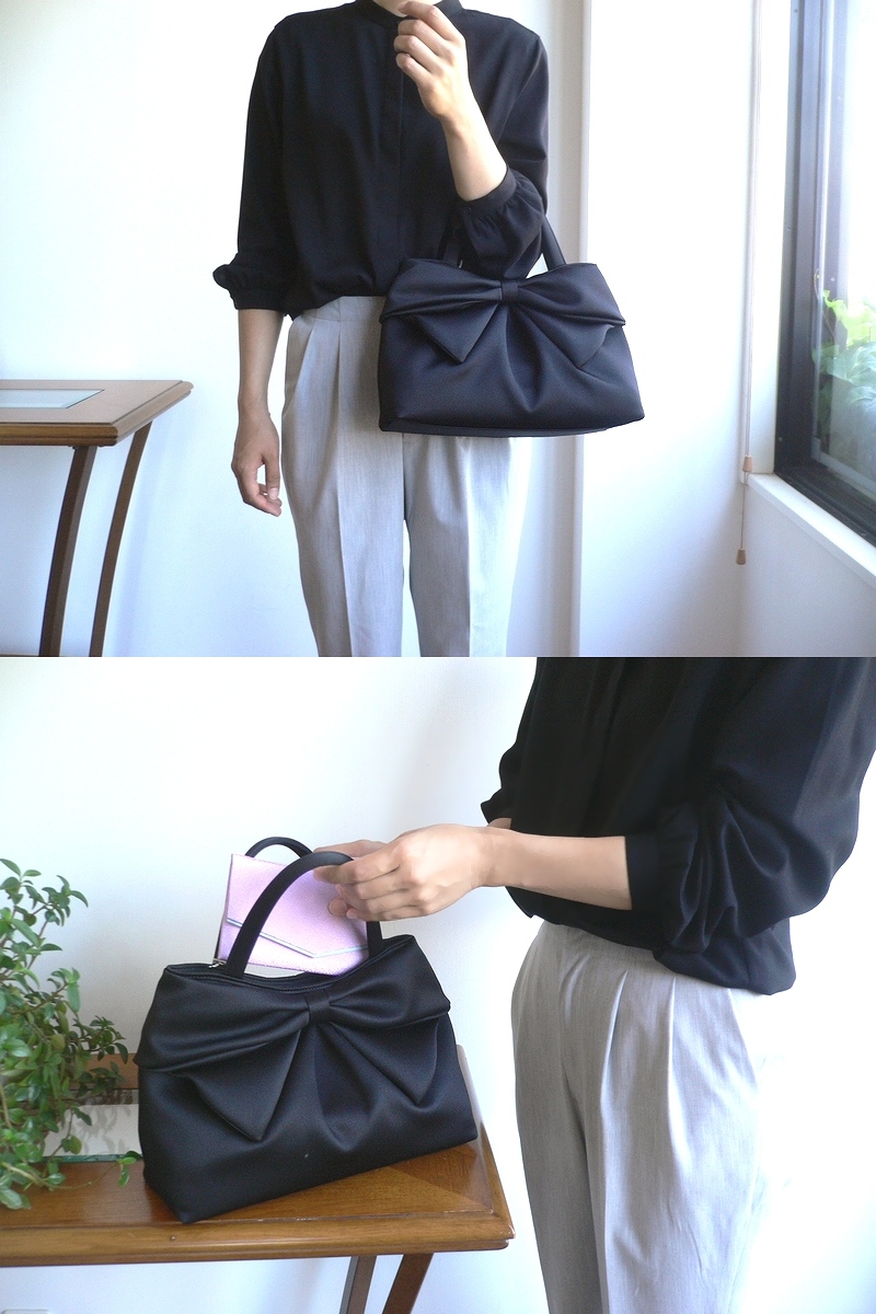 岩佐 イワサ IWASA 日本製 ブラックフォーマル フォーマルバッグ 両面