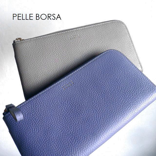 PELLE BORSA ペレボルサ 長財布 キャビアシボ 型押しレザー L字