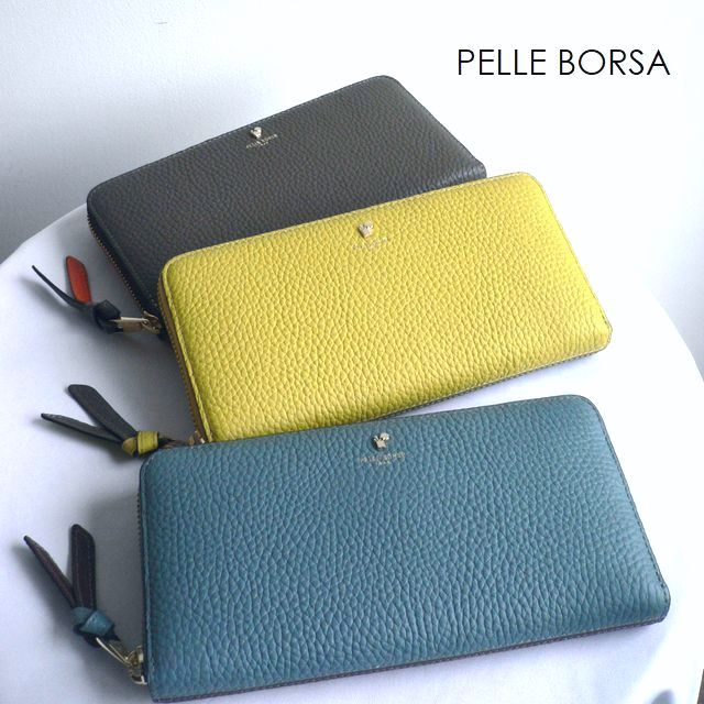 PELLE BORSA ペレボルサ 長財布 レザー ラウンドファスナー ウォレット