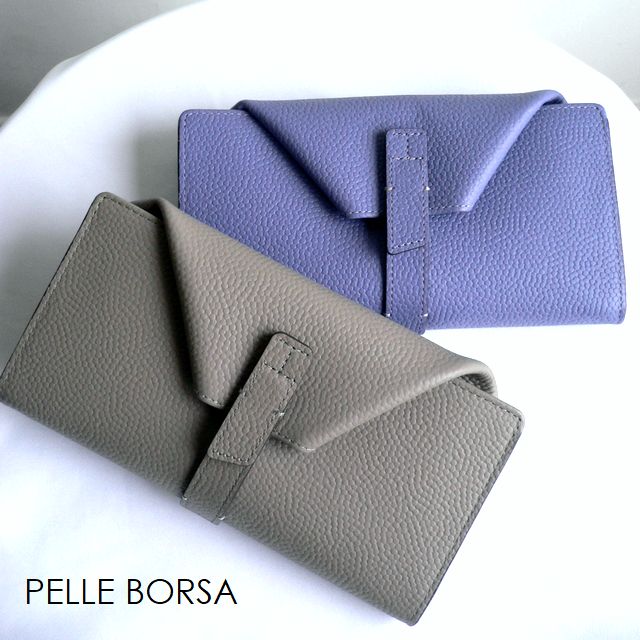 PELLE BORSA（ペレボルサ） 長財布 キャビアシボ 型押しレザー