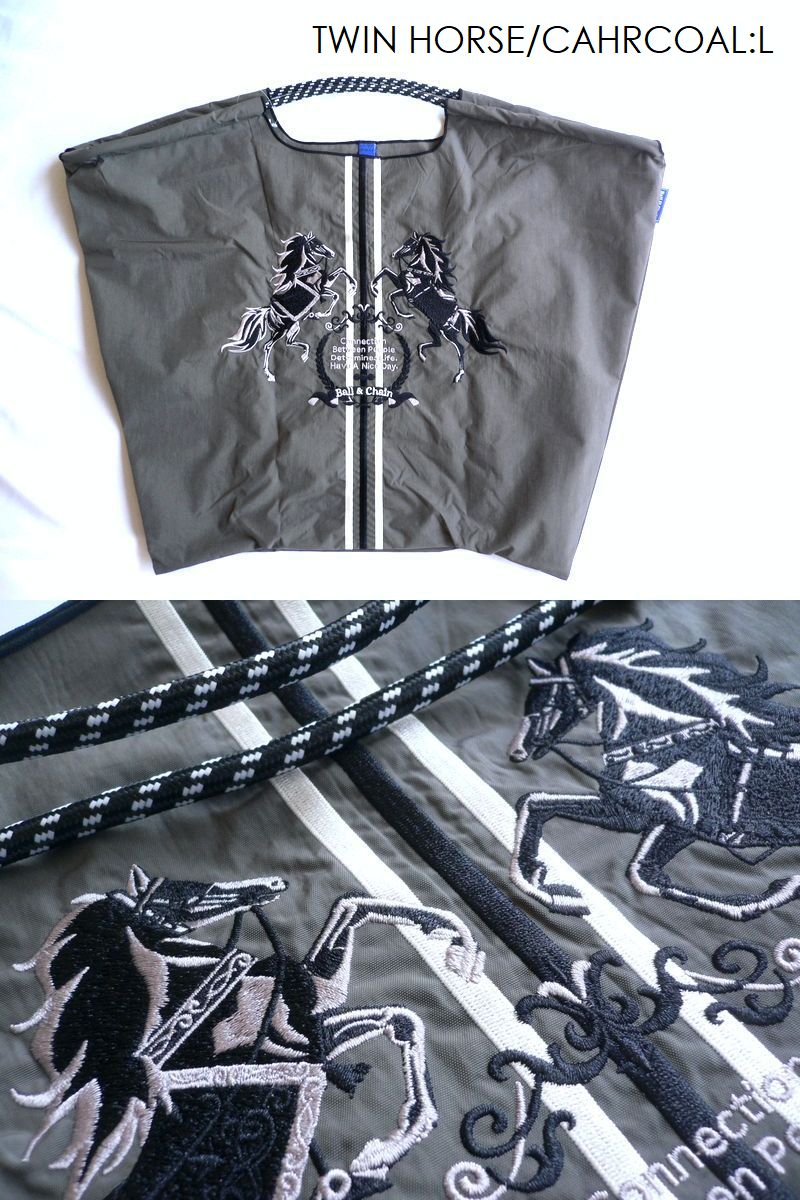 正規品 BALL＆CHAIN ボールアンドチェーン バッグ エコバッグ ショッピングバッグ Lサイズ BANDANA バンダナ DAMASK ダマスク  TWIN HORSE 馬 : ballandchain-08l : Ac-Lounge - 通販 - Yahoo!ショッピング