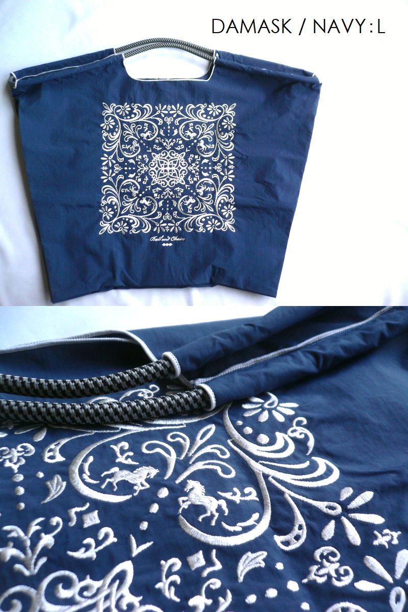 正規品 BALL＆CHAIN ボールアンドチェーン バッグ エコバッグ ショッピングバッグ Lサイズ BANDANA バンダナ DAMASK ダマスク  TWIN HORSE 馬