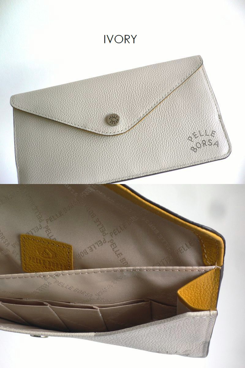 【美品✨】PELLE BORSA 本革 かぶせ レター型 アイボリー レザー 楽天市場】【10％クーポン】ペレボルサ 財布 PELLE BORSA 長財布