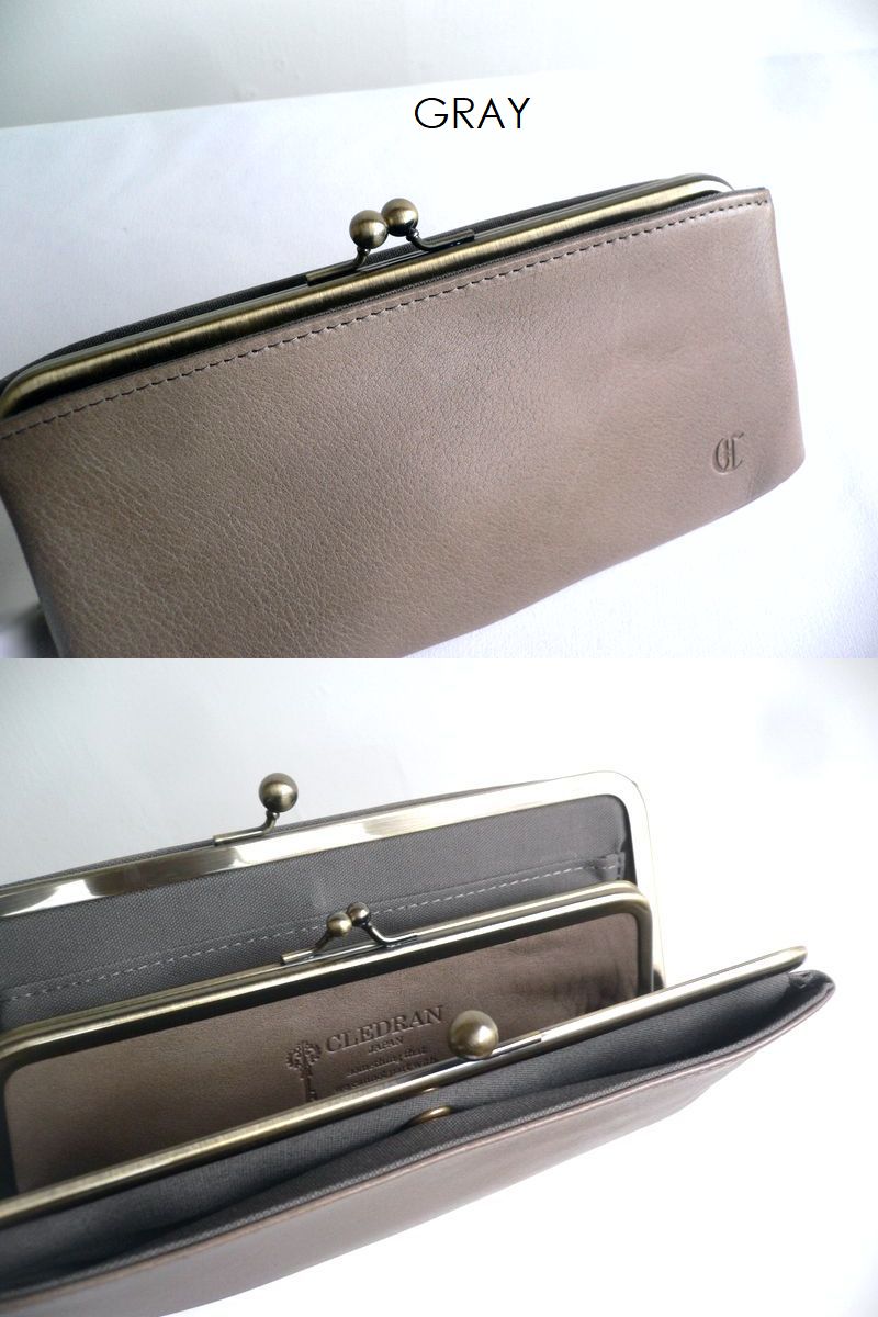 CLEDRAN（クレドラン） ノベルティ 財布 ガマ口 レザー 長財布 CL2305