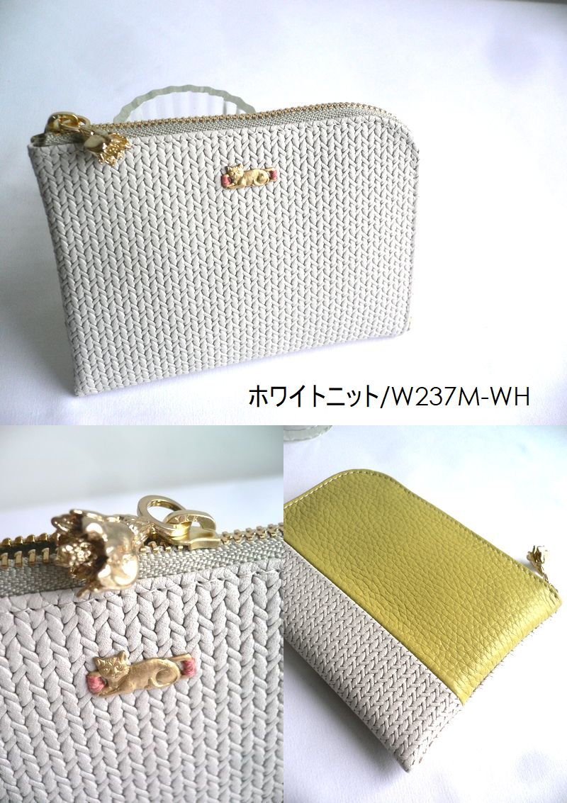 SAKURAYAMA サクラヤマ レザー 折り財布 L字ファスナー ちびねこ