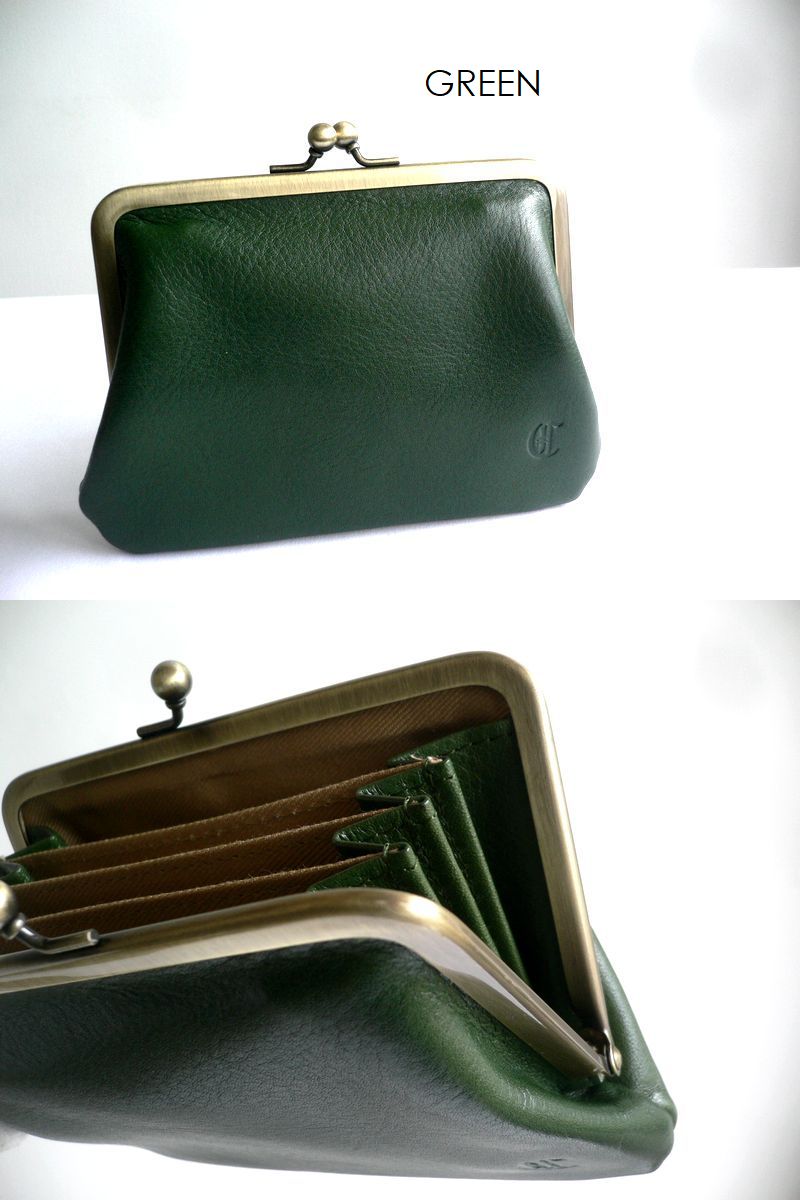 CLEDRAN（クレドラン） 財布 レザー がま口 折り財布 マルチケース