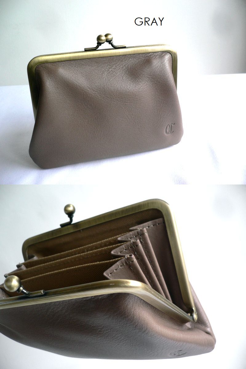 CLEDRAN（クレドラン） 財布 レザー がま口 折り財布 マルチケース