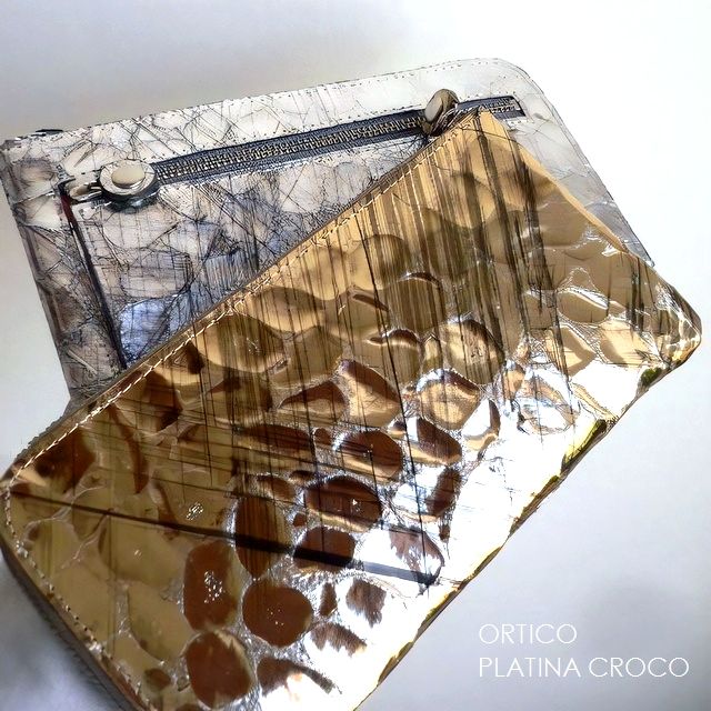 ノベルティ ORTICO オルティコ 長財布 薄い財布 クロコ 箔型押し