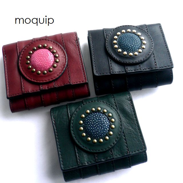 moquip　モキップ　ガルーシャ　レザー　グリーン moquip モキップ ガルーシャ ステアレザー 折り財布 WLG06184