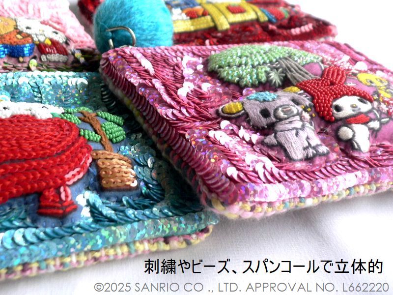 tamao world（タマオワールド） スパンコール 刺繍 ポーチ SANRIO