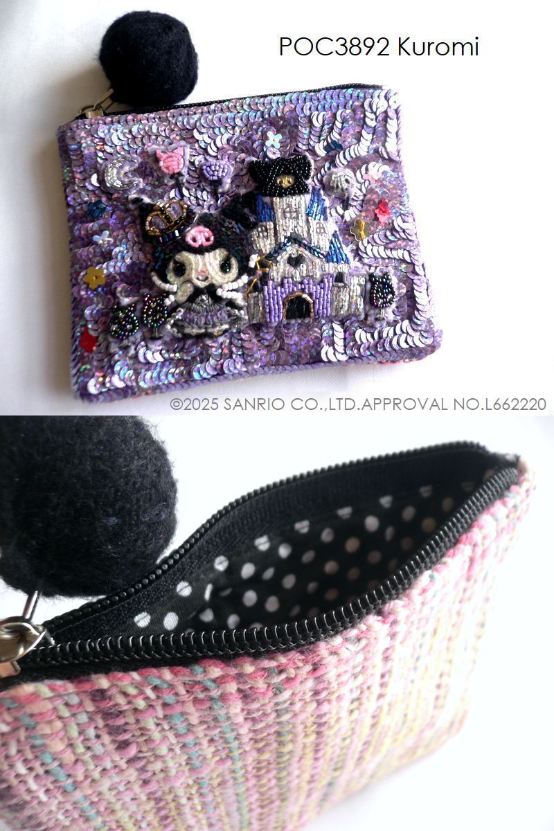 tamao world（タマオワールド） スパンコール 刺繍 ポーチ SANRIO