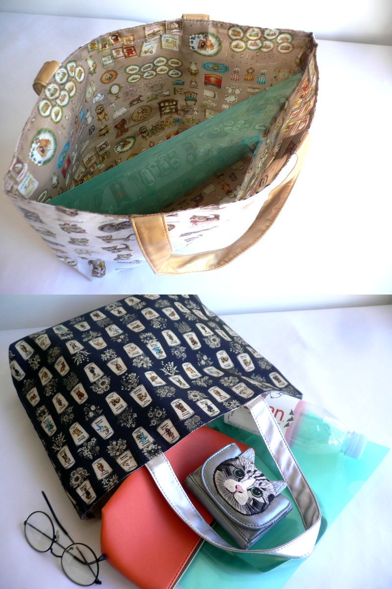 yukiemon ユキエモン バッグ リバーシブル A4 トートバッグ エコバッグ