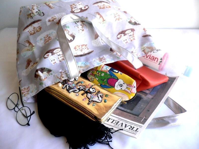 yukiemon バッグ リバーシブル 大き目 トートバッグ エコバッグ