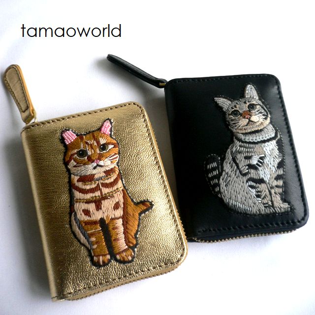 tamao world（タマオワールド） 刺繍 ビーズ アコーディオンミニ財布