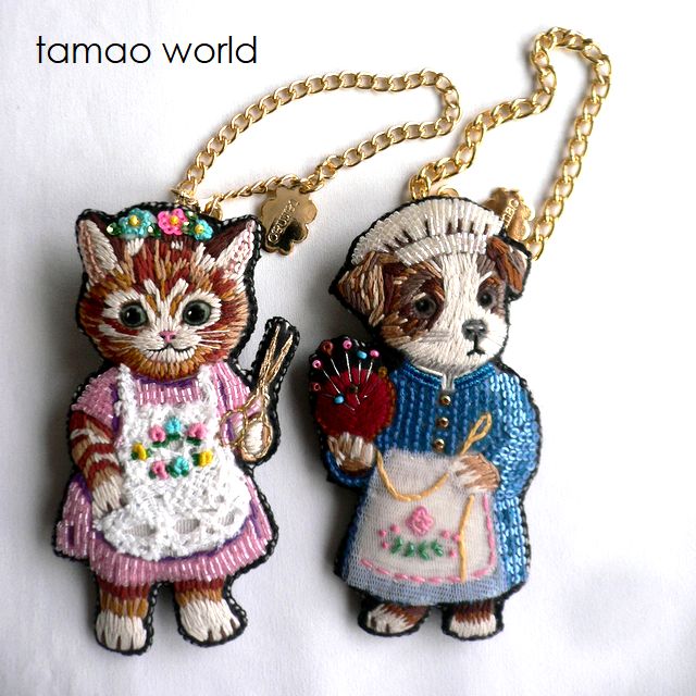 tamao world（タマオワールド） スパンコール 刺繍 バッグチャーム