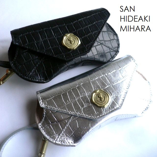 SAN HIDEAKI MIHARA（サンヒデアキミハラ） 眼鏡 メガネケース クロコ