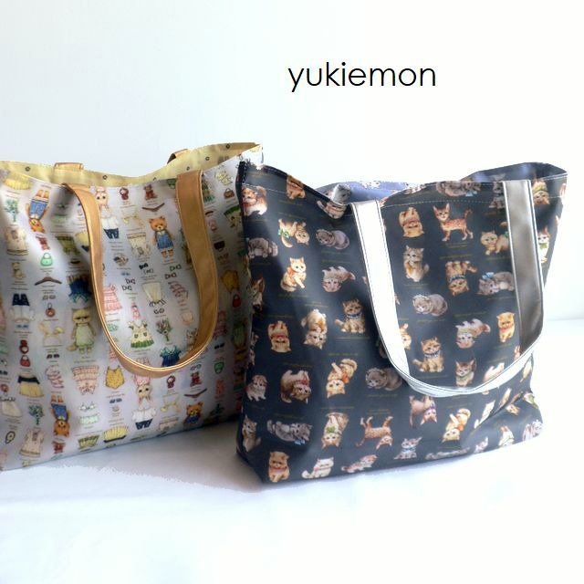 yukiemon ユキエモン バッグ リバーシブル A4 トートバッグ エコバッグ
