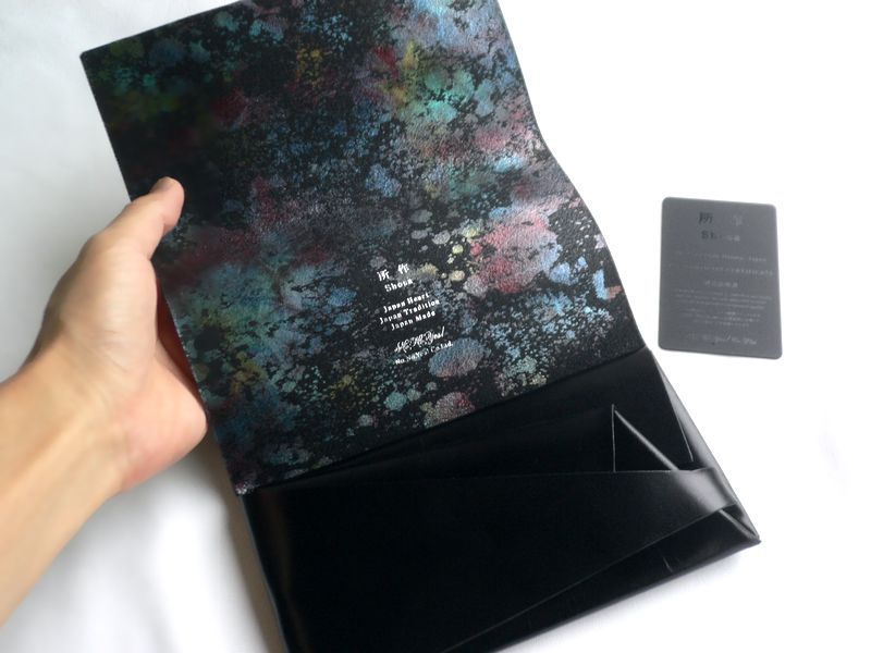 所作（shosa） 長財布 ロングウォレット オーロラ 孔雀 箔押し aurora