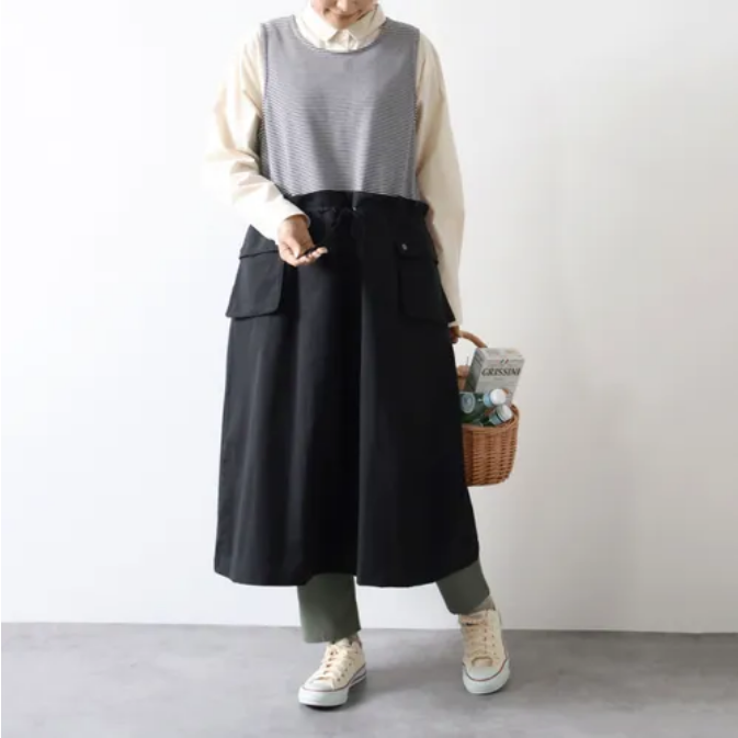 エプロン cloudnine ノンノ ワンピースエプロン フリーサイズ ポケット