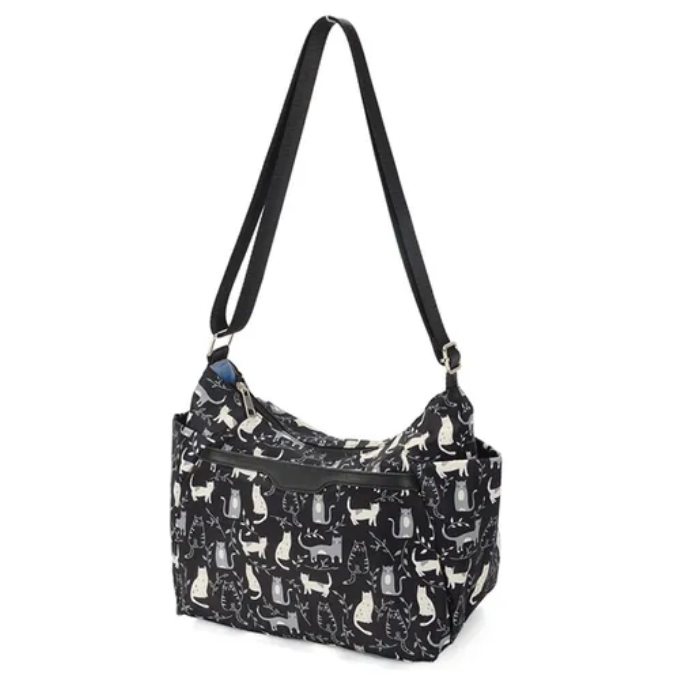 ネコいっぱい ショルダーバッグ レディース 猫柄 軽量 斜めがけバッグ