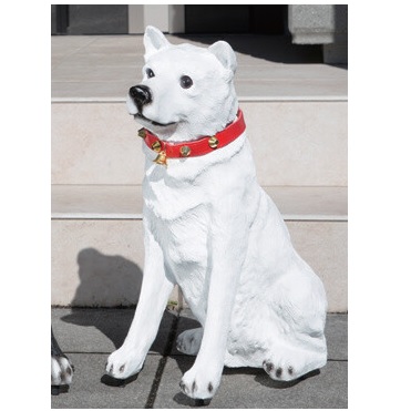 オブジェ お出迎えワンワン シロリキ クロリキ 犬 置物 明暗センサー