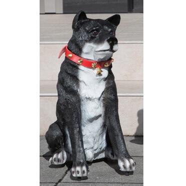 オブジェ お出迎えワンワン シロリキ クロリキ 犬 置物 明暗センサー