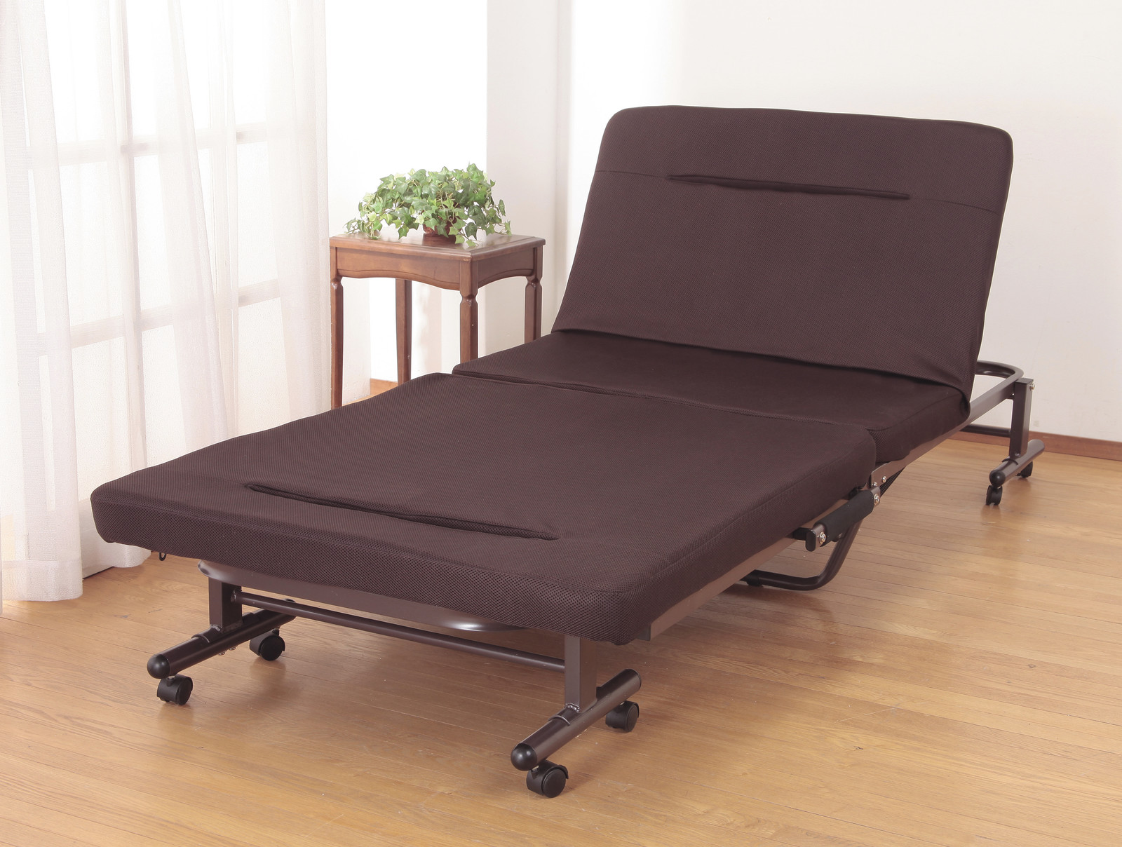 折りたたみ式 ソファベッド (組立不要) (ネイビー)