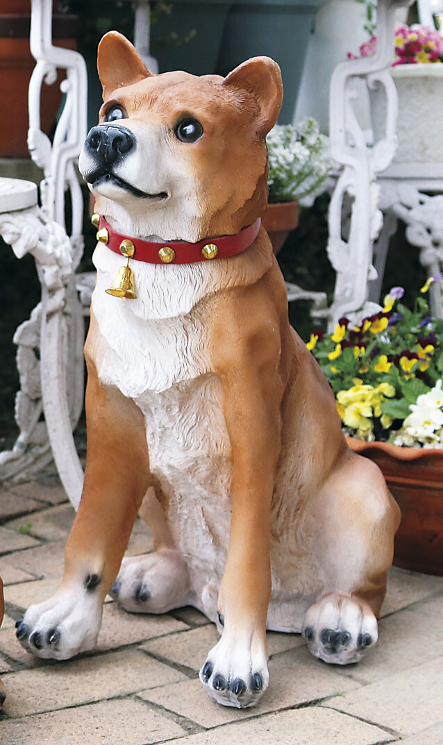 オブジェ お出迎えワンワン リキ ビッグリキ 犬 置物 明暗センサー