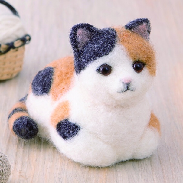 ハマナカ 手芸キット アクレーヌでつくるCAT 猫マスコット 羊毛