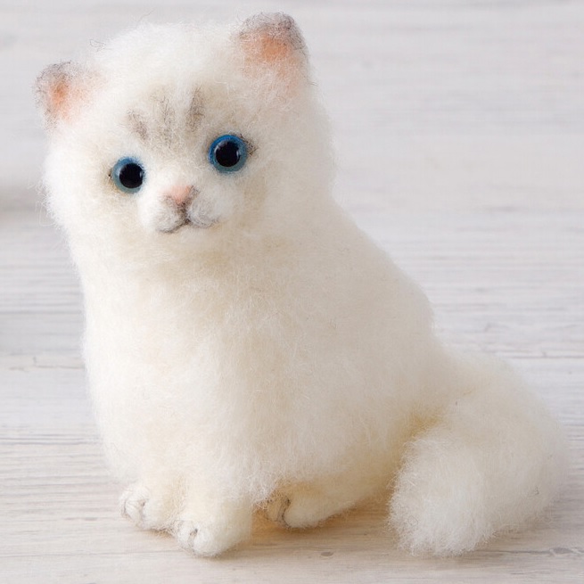 ハマナカ 手芸キット アクレーヌでつくるCAT 猫マスコット 羊毛