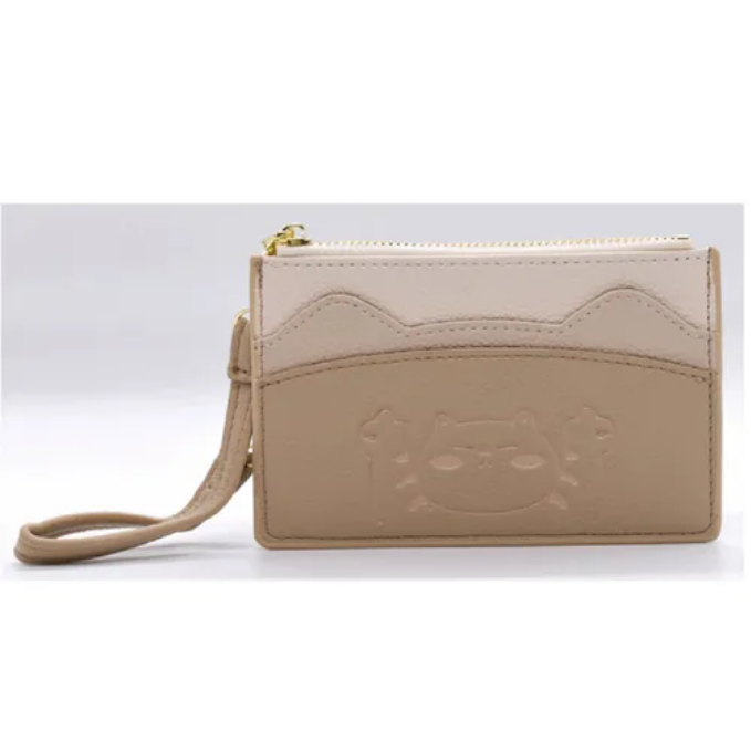 カードケース ネコ型押しカードケース ブラック ベージュ グリーン