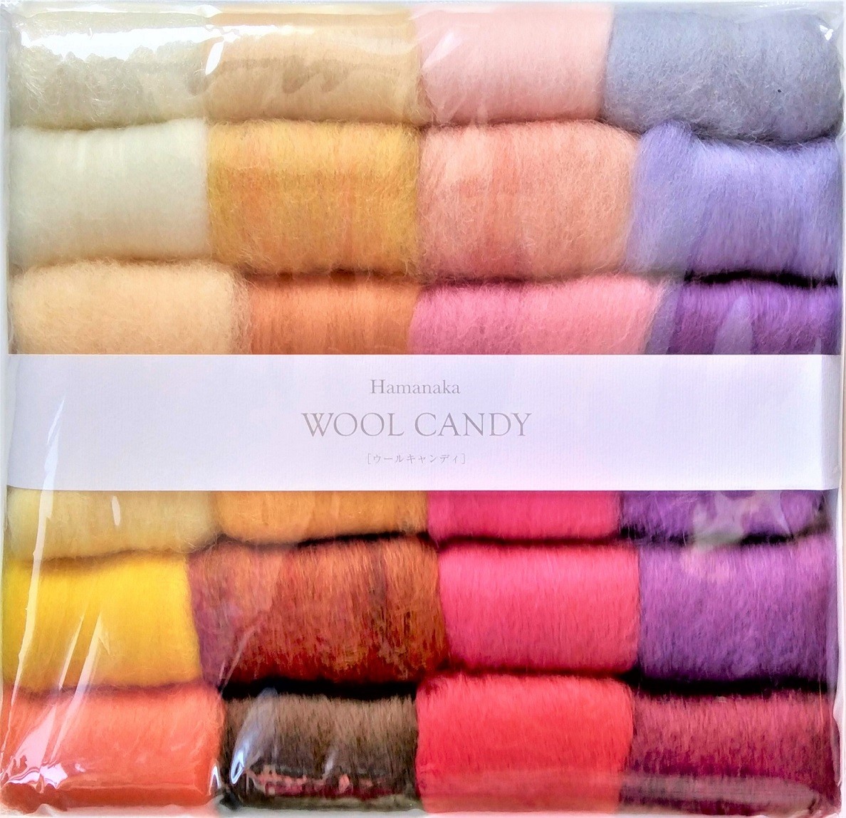 羊毛フェルト用素材 フェルト羊毛24色セット ウールキャンディ ハマナカ WOOL CANDY 手芸 材料 ハンドクラフト