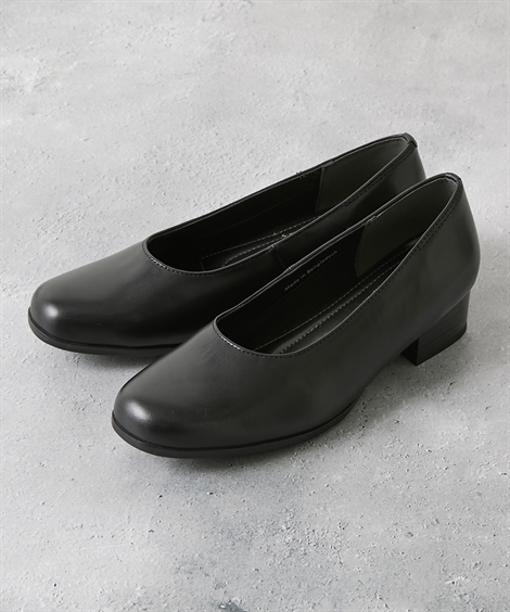 フォーマル靴 ニッセン（nissen） パンプス 靴 幅広 ゆったり 4E 本革 ブラック