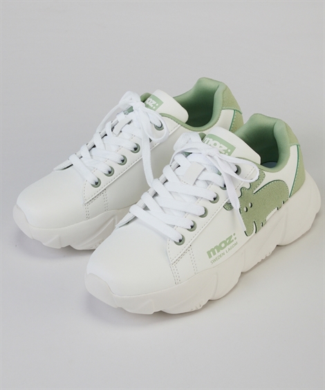 もこ moz（モズ） スニーカー 靴 ノベルティ付 サイドロゴ レディース