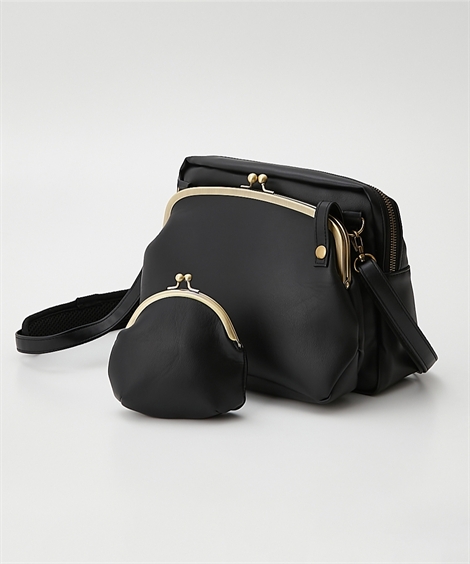 ニッセン（nissen） バッグ（鞄） お財布機能付 がま口 スクエア