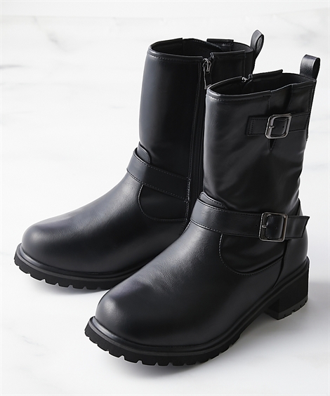 la farfa（ラファーファ） ブーツ 靴 lafafa SHOES エンジニア ショートブーツ パンク ベルトタンクソール ローヒール ...