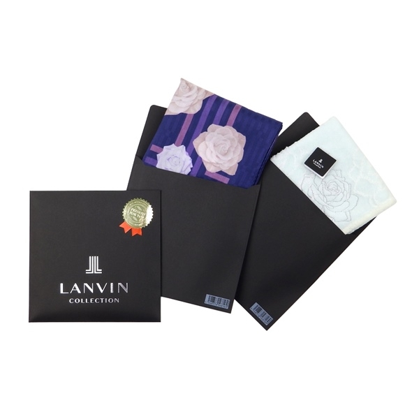 LANVIN（ランバン） シルク混素材大判ハンカチ 無料ラッピング指定可