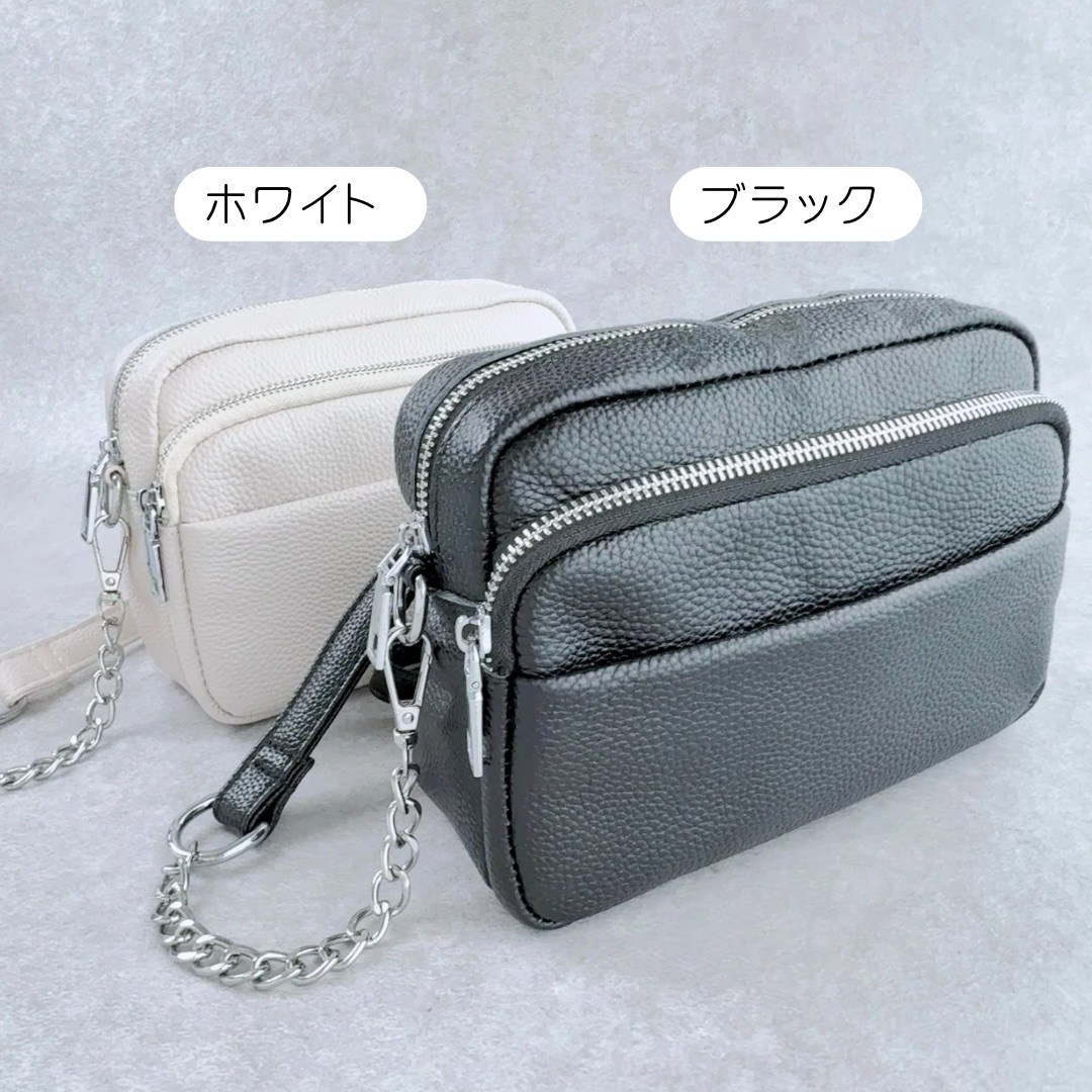 チェーンバッグ 本革（色：ホワイト系）のおすすめ人気商品一覧 通販