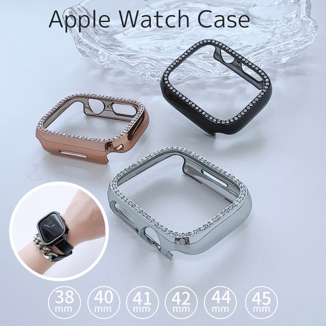 ショッピング Apple Watch シャイン ストーン フレーム ケース 送料