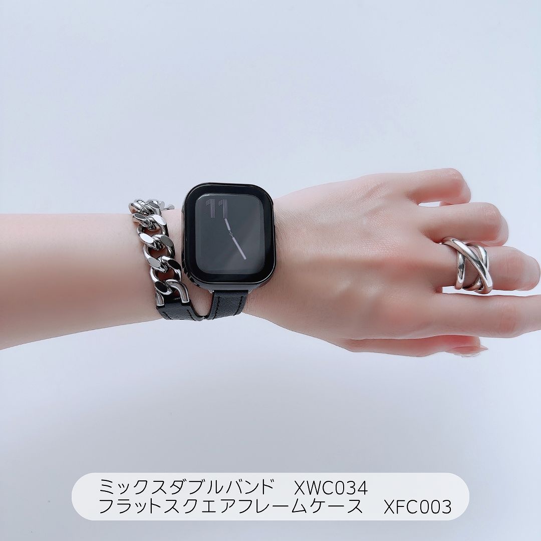 Apple Watch フラット スクエア フレーム ケースアップルウォッチケース 画面カバー 保護ケース｜across-intl｜10