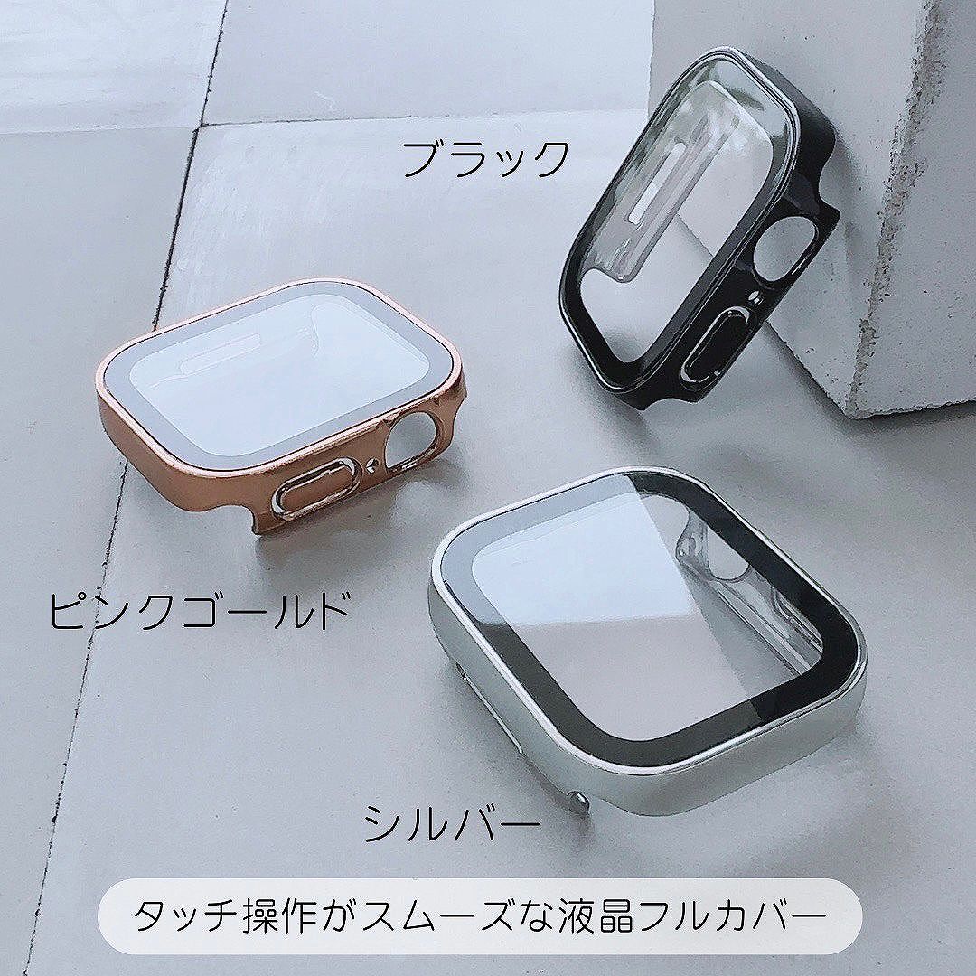 Apple Watch フラット スクエア フレーム ケースアップルウォッチケース 画面カバー 保護ケース｜across-intl｜02