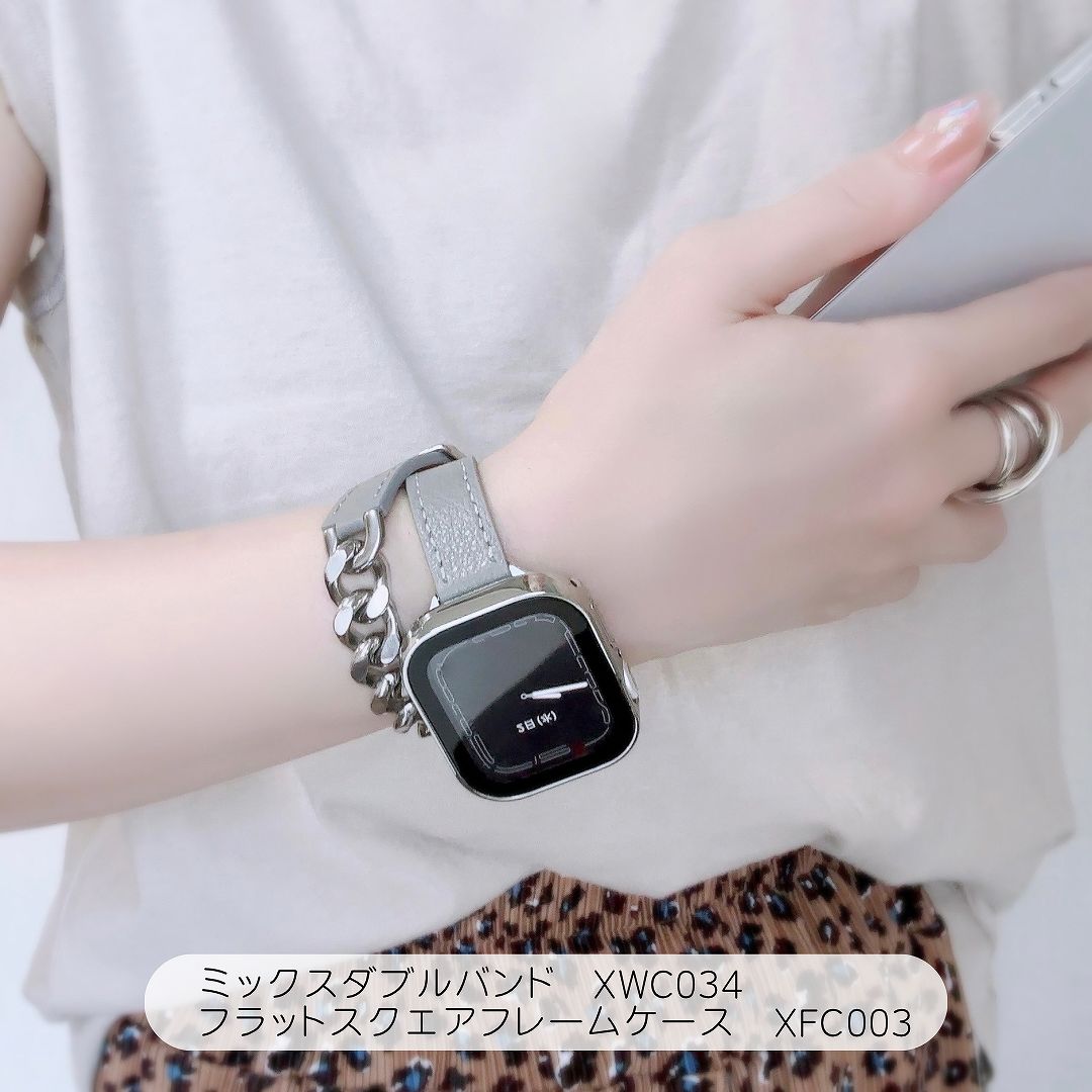 Apple Watch フラット スクエア フレーム ケースアップルウォッチケース 画面カバー 保護ケース｜across-intl｜03