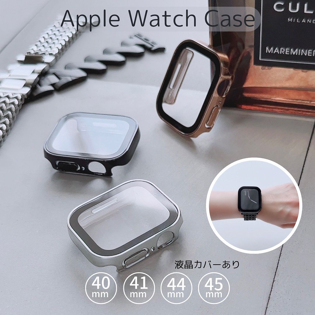 Apple Watch フラット スクエア フレーム ケースアップルウォッチケース 画面カバー 保護ケース｜across-intl