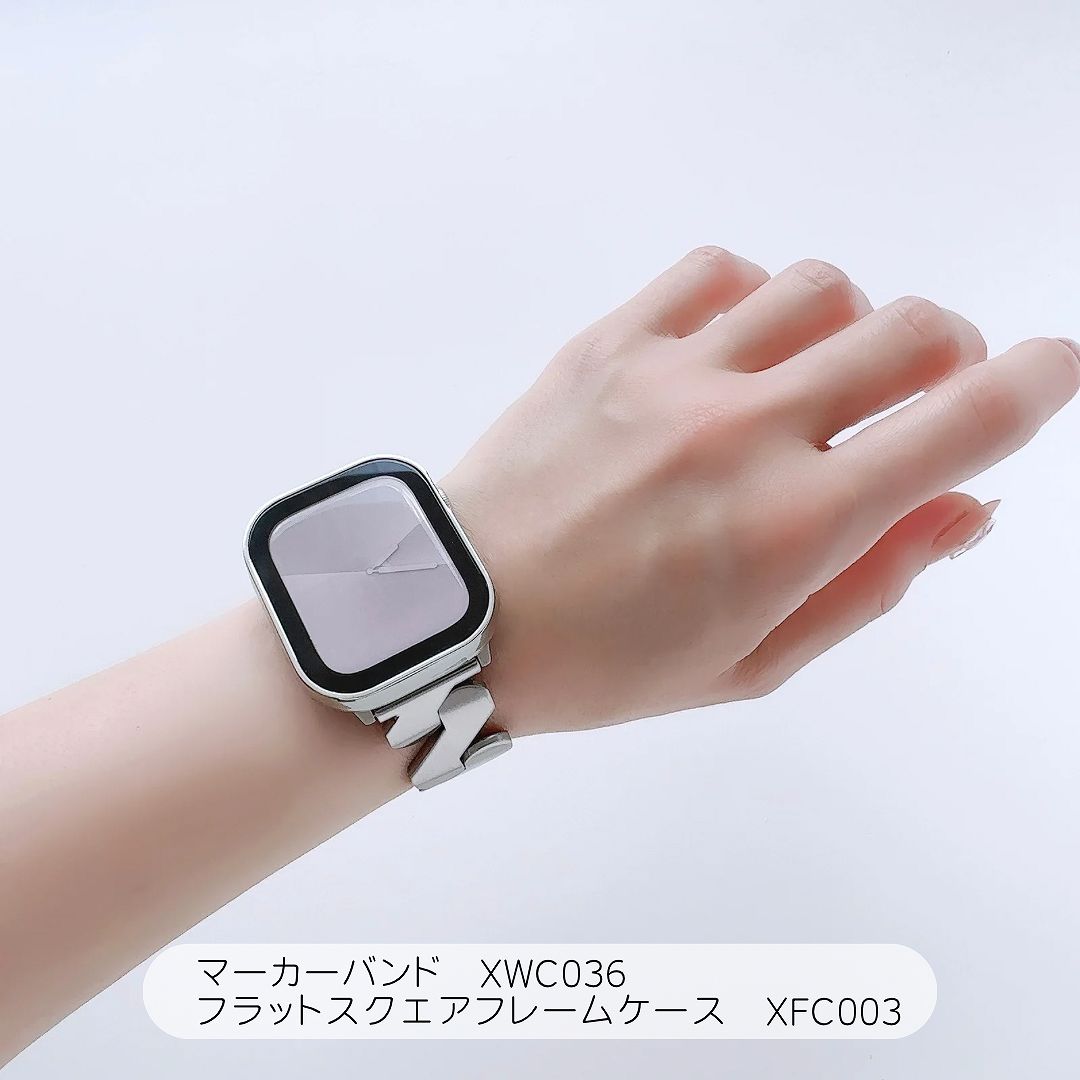Apple Watch フラット スクエア フレーム ケースアップルウォッチケース 画面カバー 保護ケース｜across-intl｜04