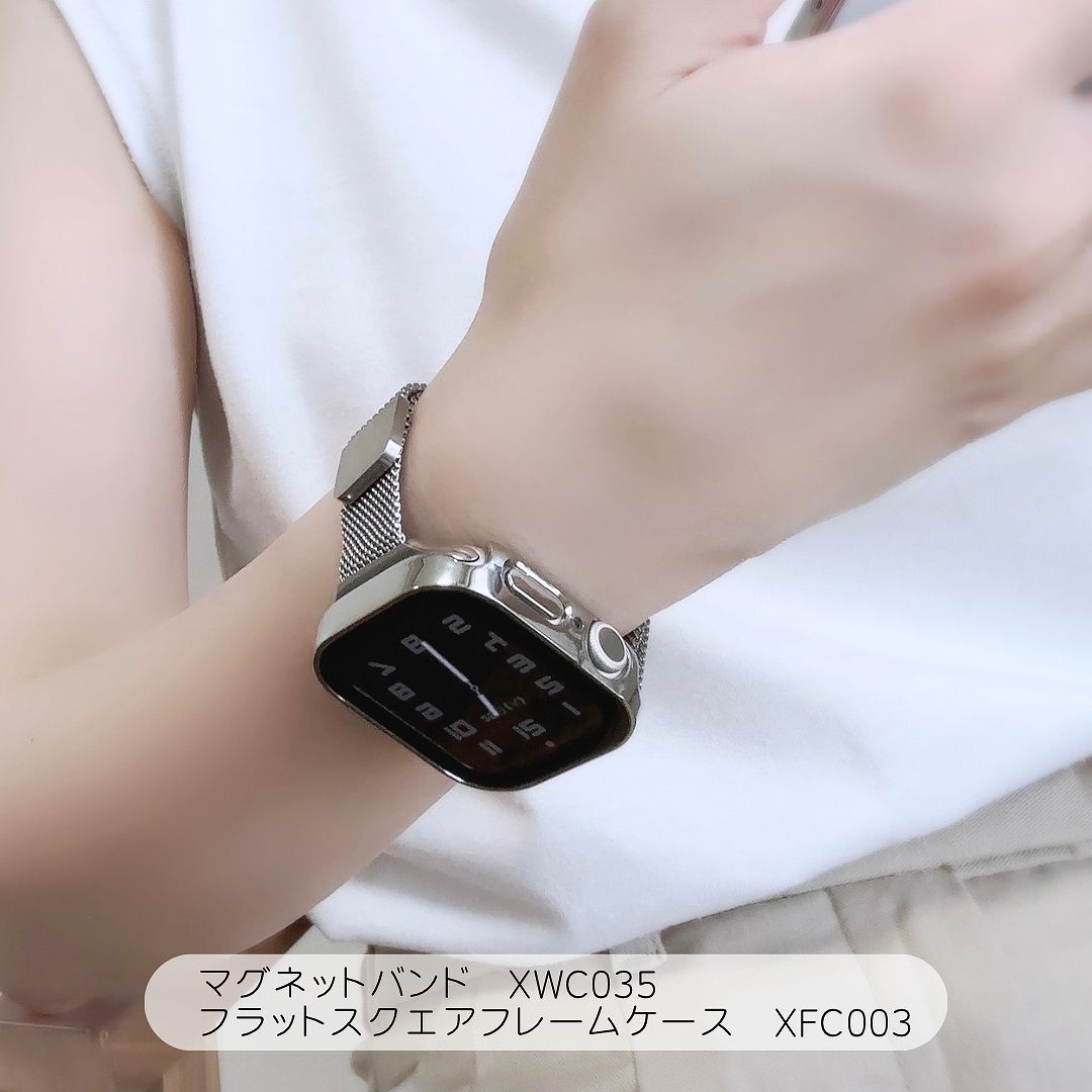 Apple Watch フラット スクエア フレーム ケースアップルウォッチケース 画面カバー 保護ケース｜across-intl｜07
