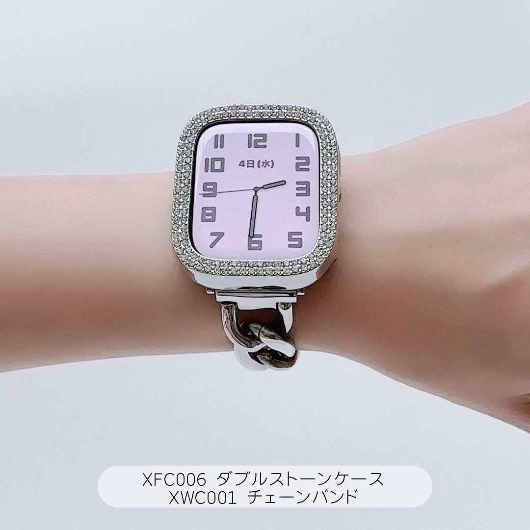 Apple Watch 全機種対応 アップルウォッチ ダブル ストーン フレーム ケース おしゃれ バンド デザイン 男女兼用｜across-intl｜02