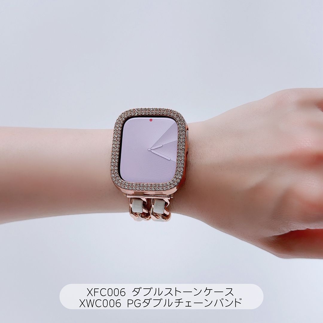 Apple Watch 全機種対応 アップルウォッチ ダブル ストーン フレーム ケース おしゃれ バンド デザイン 男女兼用｜across-intl｜03