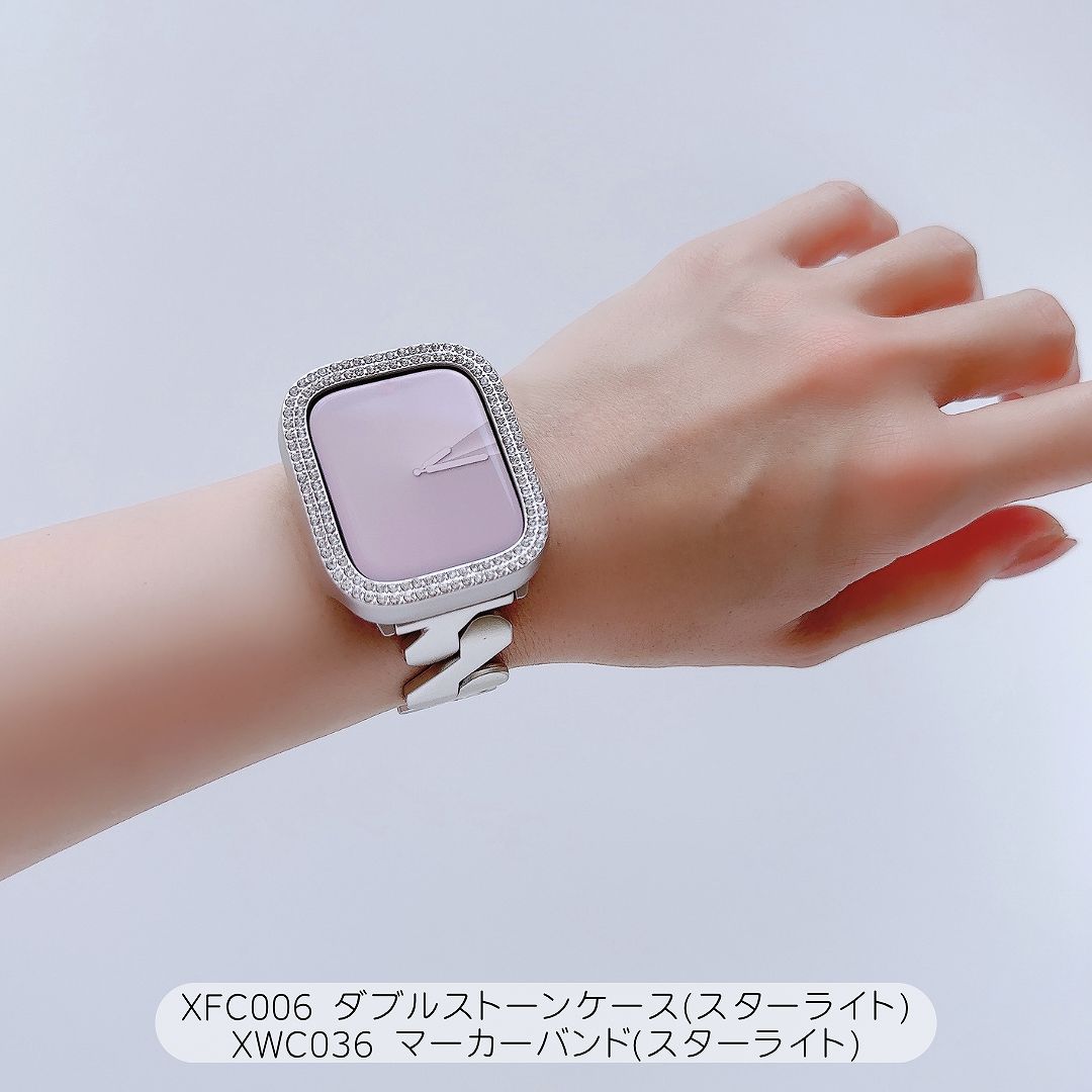 Apple Watch 全機種対応 アップルウォッチ ダブル ストーン フレーム ケース おしゃれ バンド デザイン 男女兼用｜across-intl｜04
